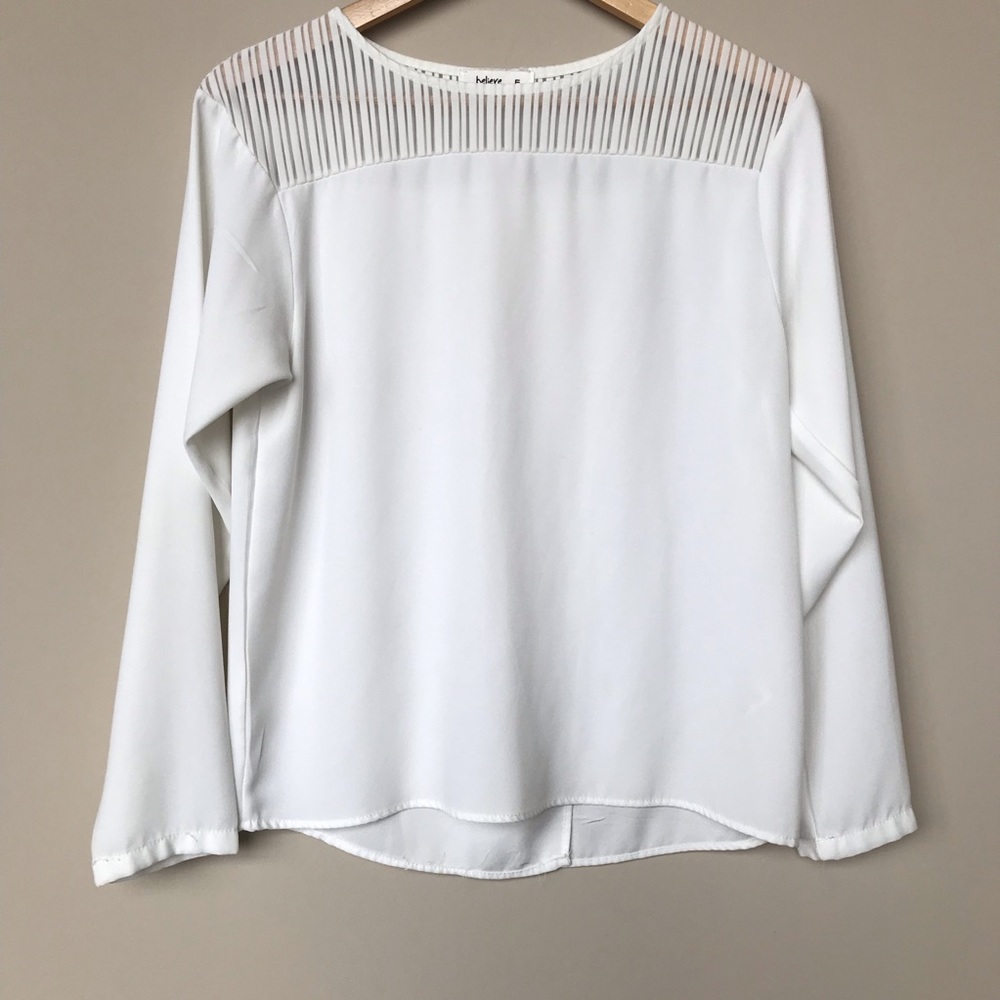 White Slit Open Back Top